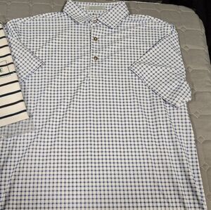 Private Estates Blue and White Gingham Polo Shirt